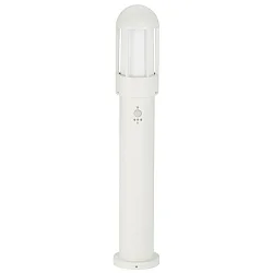 Pollerleuchte Typ Nr. 2015 mit Bewegungsmelder (Typ 2002), IP44, Höhe 83.5cm, E27 QA55, Alu-Guss / Opalglas, Weiß matt