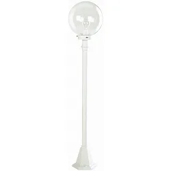 Path light Type No. 2003, E27, height 120cm / ball-Ø 25cm, E27 QA55 max. 57W, cast alu / bubble glass clear, white