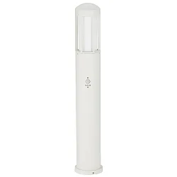 Pollerleuchte Typ Nr. 2221 mit Bewegungsmelder (Typ 2209), IP44, Höhe 90cm, E27 QA55 max. 57W, Alu-Guss / Opalglas, Weiß