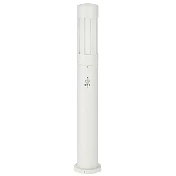 Pollerleuchte Typ Nr. 2249 mit Bewegungsmelder (Typ 2019), IP44, Höhe 90cm, E27 QA55 max. 57W, Alu-Guss / Opalglas, Weiß