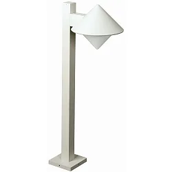 Wegeleuchte Typ Nr. 2026, Höhe 90cm, IP44, E27 QA55 max. 57W, Alu-Guss / Opalglas, Weiß