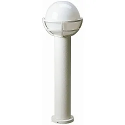 Pollerleuchte Typ Nr. 2030, mit Kugelschirm Ø 23cm, IP44, Höhe 80cm, E27 QA55 max. 57W, Alu-Guss / Opalglas, Weiß