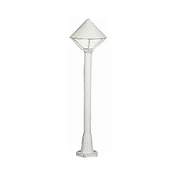 Wegeleuchte Typ Nr. 2031, IP44, E27 QA55 max. 57W, Alu-Guss / Opalglas, Weiß