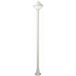 Mastleuchte 1-flammig Typ Nr. 2032, Höhe 180cm, IP44, E27 QA55 max. 57W, Alu-Guss / Opalglas, Weiß
