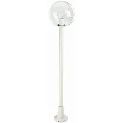 Wegeleuchte Typ Nr. 2053, Ø 25cm, Höhe 125cm, IP44, E27 A65 max.150W, Kugel transparent, weiß
