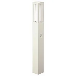 Pollerleuchte Typ Nr. 2066 mit Bewegungsmelder 90°, IP44, Höhe 90cm, E27 max. 20W (LED), Alu-Guss / Opalglas, Weiß