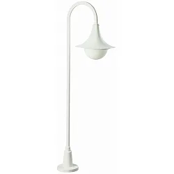 Wegeleuchte Typ Nr. 2081, Höhe 120cm, IP44, E27 QA55 max. 57W, Alu-Guss / Opalglas, Weiß
