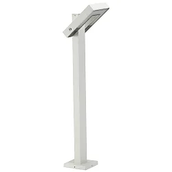 LED Pollerleuchte Typ Nr. 2091, IP54, Höhe 90cm, 16W 3000K 1600lm, schwenkbar 120°, Alu-Guss / Satinglas, Weiß