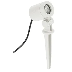 Spießstrahler Typ Nr. 2197, IP54, GU10 PAR16, schwenkbar, fokussierbar 21-40°, Alu-Guss, inkl. Steckerkabel, weiß matt