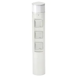 Outdoor Steckdosensäule Typ Nr. 2202, IP44, 3 Schuko-Steckdosen + LED, 10W 3000K 900lm, dimmbar, Weiß matt