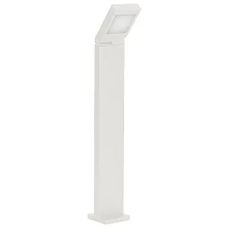 LED Pollerleuchte Typ Nr. 2296, IP44, Höhe 90cm, 14W 3000K 1400lm, schwenkbar 90° stufenlos, Alu-Guss / Opalglas, Weiß matt