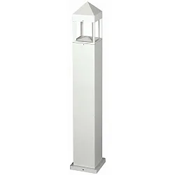 LED Pollerleuchte Typ Nr. 2299, IP44, Höhe 90cm, 12W 3000K 1200lm, Direkt / Indirekt, dimmbar, Alu-Guss / klar, Weiß matt