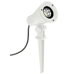 LED Erdspieß-Strahler Typ Nr. 2354, IP54, 8W 3000K 800lm 30°, verstellbar, dimmbar, mit Steckerkabel, Weiß matt