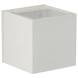 LED Outdoor Wall spot Type No. 2372 - 2-sided, wide/wide, square, IP44, 230V AC/DC, 2x 3W 3000K 330lm, glass, white