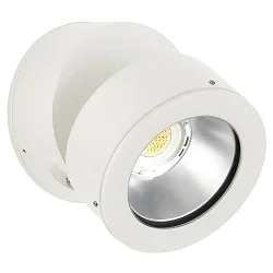 LED Außenwand-Strahler Typ Nr. 2389, IP54, 12W 3000K 1200lm 30°, dreh- und schwenkbar, dimmbar, Alu-Guss / Glas, Weiß matt