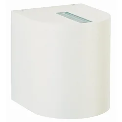 LED Außenwand-Strahler Typ Nr. 2400, Up/Down, eng/eng, Rund, IP44, 230V, 2x 6.7W 3000K 600lm, Linse klar, Weiß