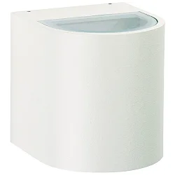 LED Außenwand-Strahler Typ Nr. 2402, Up/Down, breit/breit, Rund, IP44, 230V, 2x 6.7W 3000K 600lm, Glas, Weiß