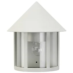 Outdoor Wall luminaire Country style conical roof modern Type No. 3222, half shape, IP44, E27, cast alu / clear, white matt