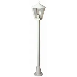 Wegeleuchte Landhausstil modern Typ Nr. 4129, IP44, Höhe 135.5cm, E27 QA55 max. 57W, Alu-Guss / Acrylglas klar, Weiß matt