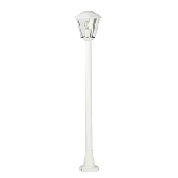 Wegeleuchte Typ Nr. 4154, IP54, Höhe 117.5cm, E27 QA55 max. 57W, Aluminium / Kunststoff klar, Weiß matt