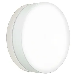 Outdoor LED Wand- und Deckenleuchte Typ Nr. 6308, IP65, Ø 25cm, 24W 3000K 2400lm, Weiß matt / Glas opal