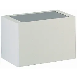 LED Outdoor Wall luminaire Type No. 6367, 2-sided, square, IP44, width 15cm, 2x LED 5.8W 430lm, cast alu / glass, white matt