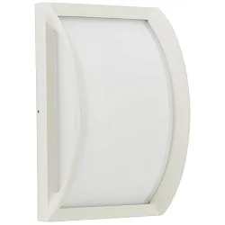 Outdoor LED Wand- und Deckenleuchte Typ Nr. 6389, gewölbt, 18.5 x 28.5cm, IP44, 10W 3000K 900lm, Alu-Guss, dimmbar, Silber