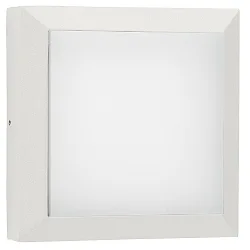 Outdoor LED Wall and Ceiling luminaire Type No. 6560, IP54 IK08, 19 x 19cm, 8W 3000K 880lm, cast alu, dimmable, white matt