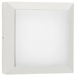 Outdoor LED Wand- und Deckenleuchte Typ Nr. 6561, IP54 IK08, 26 x 26cm, 16W 3000K 1600lm, Alu-Guss / Opal, dimmbar, Weiß matt