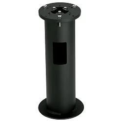 Erd-Einbausockel Typ Nr. 0010 für Albert Energiesäulen / Leuchten, Länge 40cm, Flansch-Ø 15cm, rund, Aluminium, schwarz