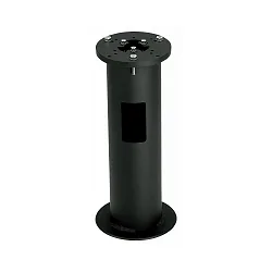 Erd-Einbausockel Typ Nr. 0011 für Albert Energiesäulen / Leuchten, Länge 50cm, Flansch-Ø 23cm, rund, Aluminium, schwarz
