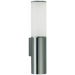 Außenwandleuchte Typ Nr. 0214, rund, IP44, E27 max. 20W (LED), Edelstahl / Acrylglas mattiert