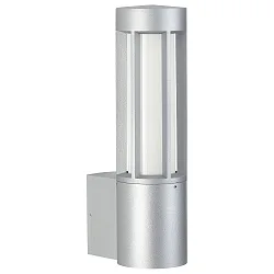 Außenwandleuchte Typ Nr. 0215, IP44, E27 max. 20W, Alu-Guss / Opalglas, Silber matt