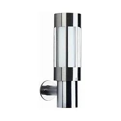 Outdoor Wall luminaire Type No. 0239, IP44, height 35.5cm, E27 QA55 max. 57W, stainless steel / opal glass