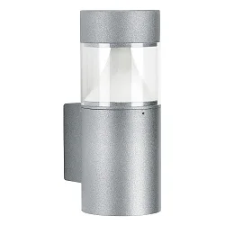 LED Outdoor Wall luminaire Type No. 0275, 9W 1000lm, IP54 IK08, 9W 3000K 1000lm, glass clear, opal inner cone, silver matt