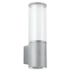 Outdoor Wall luminaire Type No. 0321, IP44, E27 max. 20W, with lower light GU10 PAR16 max. 50W, stainless steel, silver matt