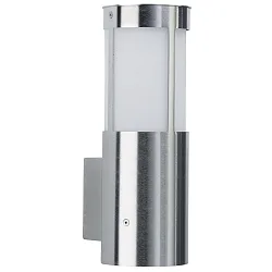 Außenwandleuchte Typ Nr. 0324, IP44, E27 QA55 max. 57W, Edelstahl / Opalglas
