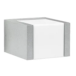 LED Outdoor Wall luminaire Type No. 0332, long light distributor, 5W 3000K 480lm, cast alu / acrylic glass, dimmable, silver