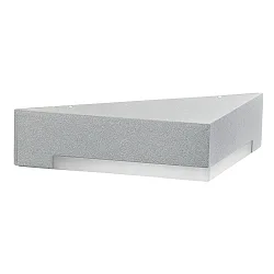 LED Außenwandleuchte Typ Nr. 0333, IP54, Dreieck-Form, 5W 3000K 480lm, Alu-Guss / Acrylglas opal, dimmbar, Silber matt
