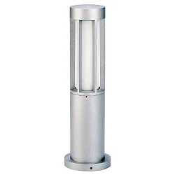 Outdoor Sockelleuchte Typ Nr. 0507, IP44, Höhe 50cm, E27 max. 20W (LED), Alu-Guss / Opalglas, Silber