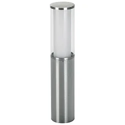 Sockelleuchte Typ Nr. 0546, IP44, Höhe 50cm, E27 max. 20W (LED), Edelstahl / Acrylglas + Opalglas innen