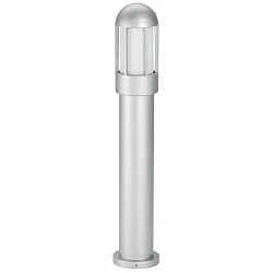 Pollerleuchte Typ Nr. 2015, IP44, Höhe 83.5cm, E27 QA55 max. 57W, Alu-Guss / Opalglas, Silber matt