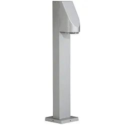 LED Pollerleuchte Typ Nr. 2078, IP43, Höhe 76.5cm, 230V, 4.5W 3000K 330lm, Alu-Guss / Blasenglas klar, Silber matt