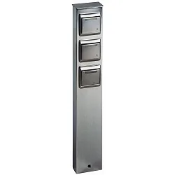 Outdoor Steckdosensäule Typ Nr. 2107, 3-fach einseitig, IP44, Höhe 50cm, ohne Schaltfunktion, Edelstahl
