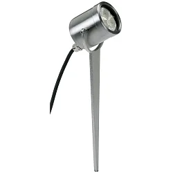 LED Spießstrahler Typ Nr. 2112, IP54, 4.5W 3000K 330lm 30°, schwenkbar 120°, Edelstahl / Borosilikatglas klar