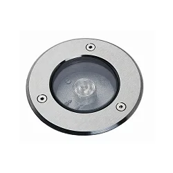 LED Erdeinbaustrahler Typ Nr. 2159, IP67 IK08, Ø 11cm, 1W 3000K 80lm 30°, befahrbar bis 2t, Edelstahl