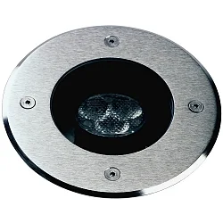 LED Erdeinbaustrahler Typ Nr. 2188, IP67 IK08, Ø 16cm, 4.5W 3000K 330lm, schwenkbar 30°, befahrbar, Edelstahl