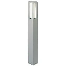 Pollerleuchte Typ Nr. 2266, IP44, Höhe 90cm, E27 max. 20W (LED), Alu-Guss / Opalglas, Silber matt
