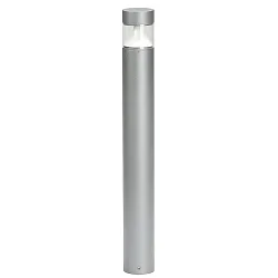LED Pollerleuchte Typ Nr. 2295, 360° indirekt symmetrisch, 9W 3000K 1000lm, Alu / Kunststoff klar + opal, Silber