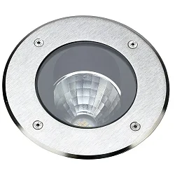 LED Boden-Einbaustrahler Typ Nr. 2326, IP67 IK08, Ø 18cm, 10W 3000K 900lm 30°, neigbar, dimmbar, befahrbar bis 1t, Edelstahl